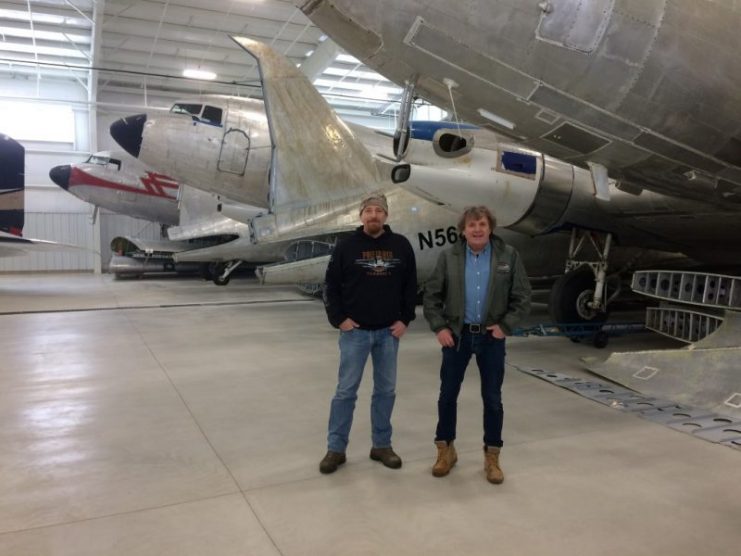 Photo above: “Preferred Airparts, LLC” is the name of the company and their President Brian Stoltzfus (at left) was so kind to show me around in their hangars. private airstrip and projects on that cold winter day with snow-covered fields all around us.