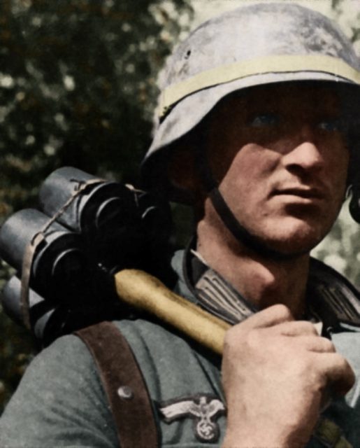 German soldier with “Geballte Ladung” (concentrated charge), simple but effective close-combat AT weapon. Paul Reynolds / mediadrumworld.com