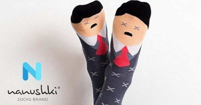 The unfortunate design of socks. Photo: Nanushki