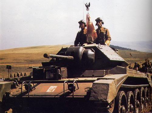 Crusader tank of the 1st Armoured Division near Haddington 1943.