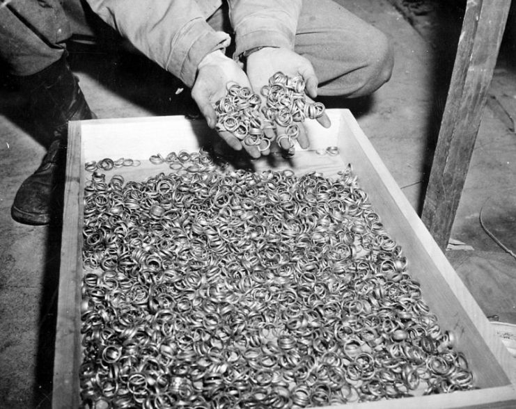 Wedding rings the Germans removed from Holocaust Victims to salvage the gold.