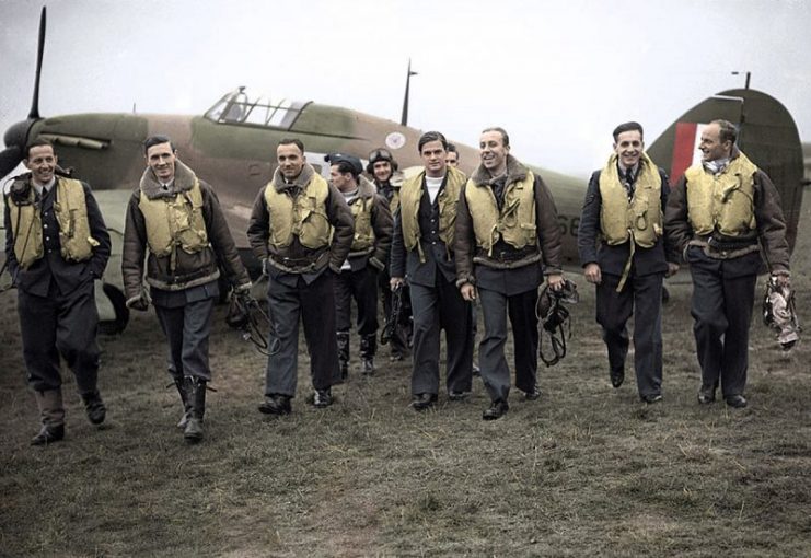 Pilots of Polish 303 Squadron during the Battle of Britain.