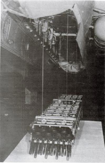 Two Soviet ground personnel, crew chief AV Nadashkevich and lead engineer S. Saveliev thought of an idea to add a removable cassette containing a number of submachine guns to the bottom of a Tu-2 in late 1944.
