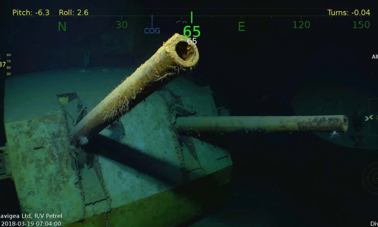 Underwater video shows the wreck of the USS Juneau, which has been found in the South Pacific. Photo Credit: Paul Allen