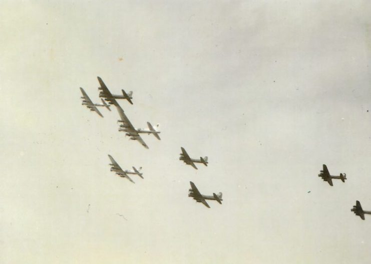 B-17s of the 452nd BG in formation