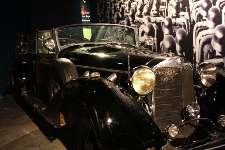 Hitler used many staff cars, this 1940 Mercedes-Benz 770 (W150) can be seen in the Canadian War Museum.