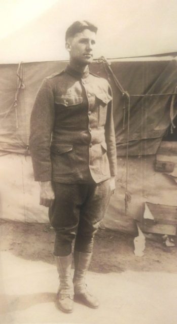 Clarence Hubbard enlisted with a Missouri National Guard company shortly after the U.S. entered WWI. The company was later federalized and Hubbard served as a machine-gunner in France. Courtesy of Audrey Scheperle