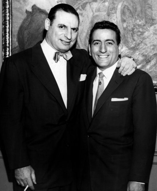 Bennett (right) with Chicago columnist and talk show host Irv Kupcinet, during the 1950s