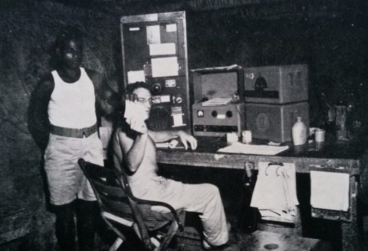 The Radio Base Station at Guadalcanal. Photo: Eric Feldt ‘The Coast Watchers’.