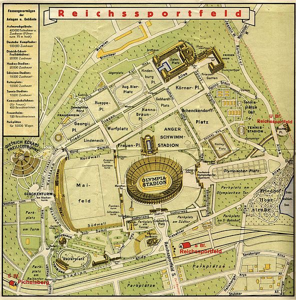 Map of Reichssportfeld during the 1936 Summer Olympics.