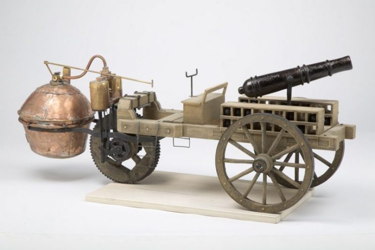 The steam designed by Frenchman Nicolas Joseph Cugnot