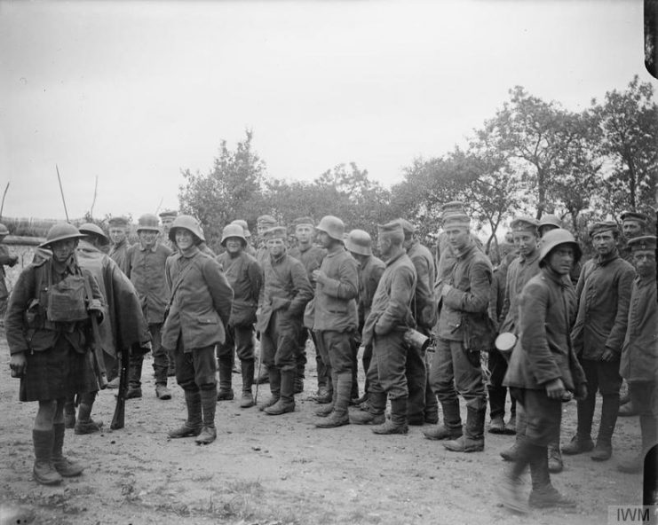 The Second Battle of the Marne, July-august 1918 German prisoners at Mareuil, July 1918.