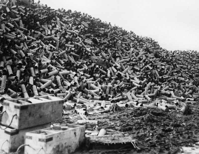 shell casings left over from the bombardment at the Somme.