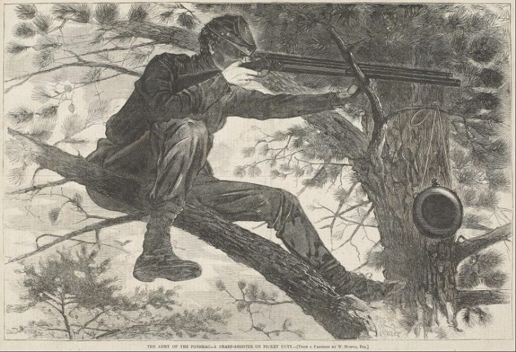 A sharpshooter during the American Civil War.