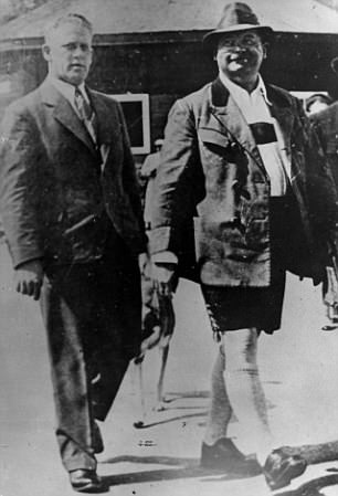 Ernst Röhm pictured wearing a hat at the hotel