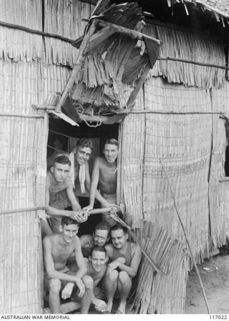 Prisoners of war of the Japanese, in Changi prison. AWM