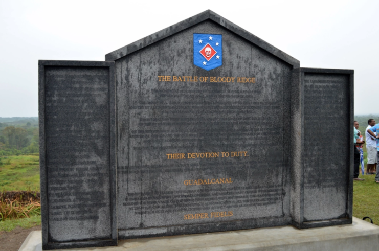 Memorial dedicated to the Battle of Edson's Ridge