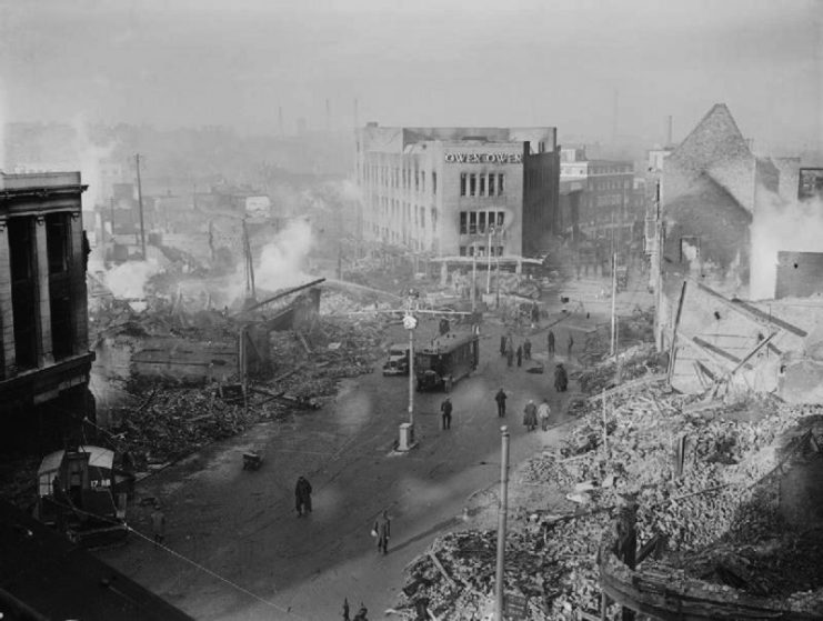 Coventry city centre following 14/15 November 1940 bomb raid.