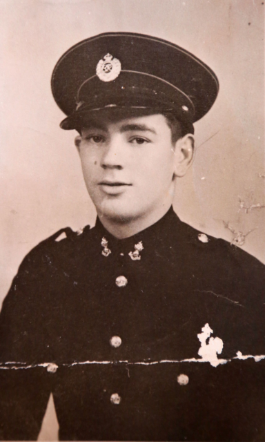 Ted Young as a Sapper with the Royal Engineers.