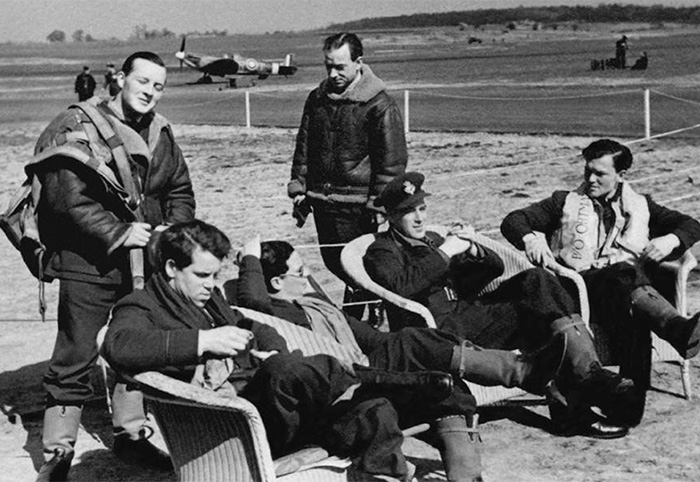 Taken at RAF Biggin Hill in the spring of 1941 shows 609 Squadron pilots at the ready. Photo: 609 Squadron Association