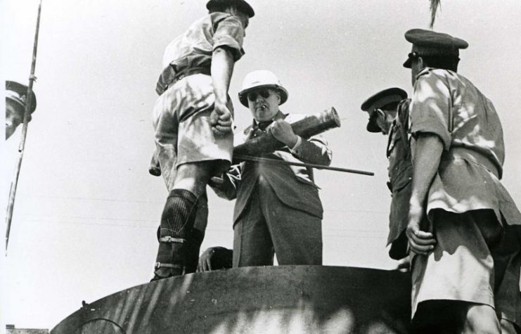 Prime Minister Winston Churchill inspects the Tiger