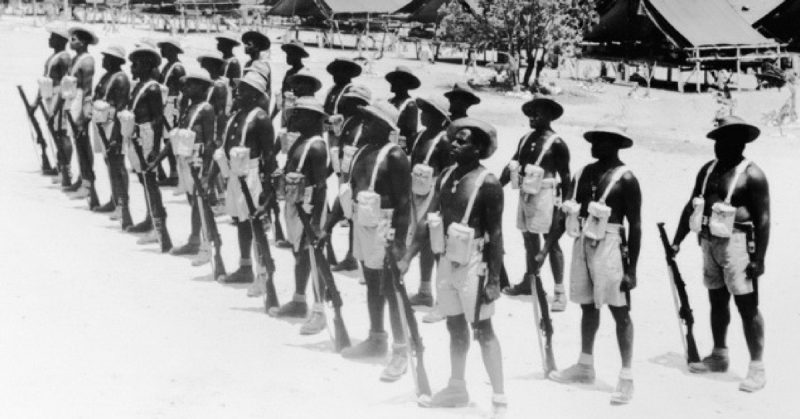 Members of the Torres Strait Light Infantry Battalion on Thursday Island 1945
