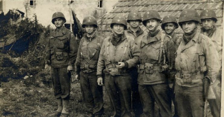 Officers from the 115th Regimental Combat Team of the 29th Infantry Division