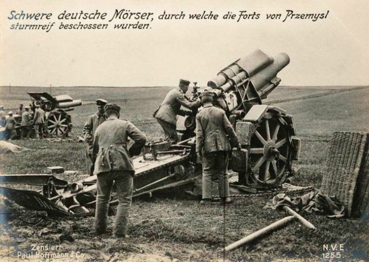 German heavy siege mortars.