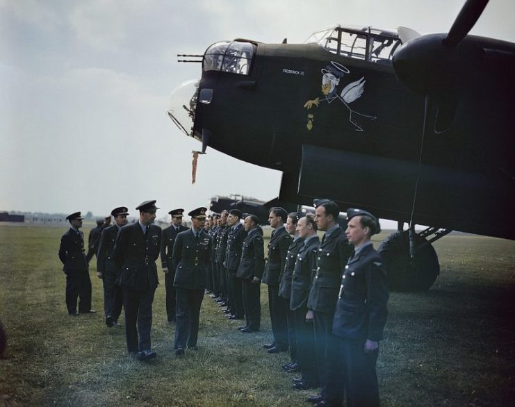 King George VI visiting 617 Squadron in 1943