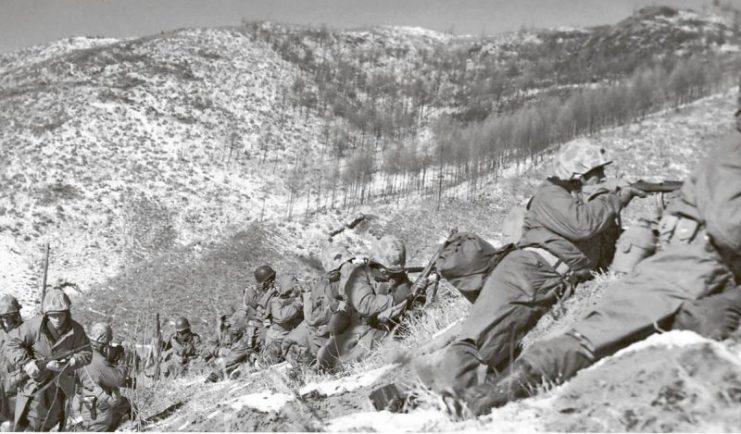 The Marines were surrounded, in bitter conditions, during the 1950 Battle of Chosin Reservoir.