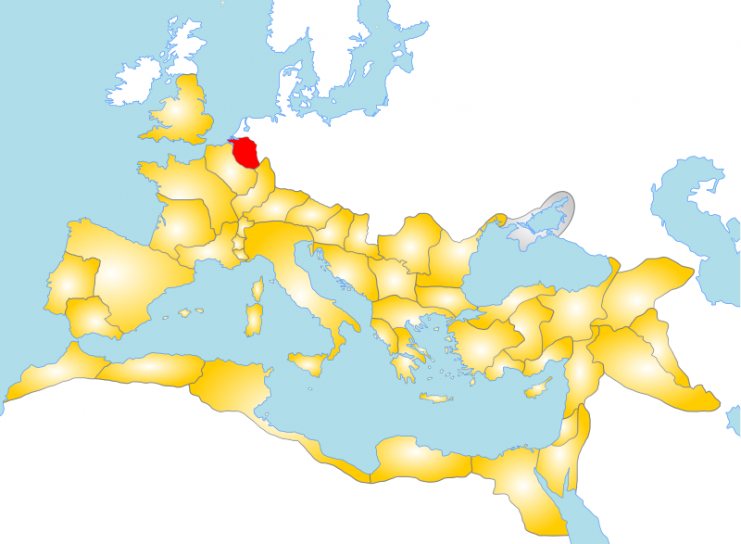Germania Inferior (in red) within the Roman Empire