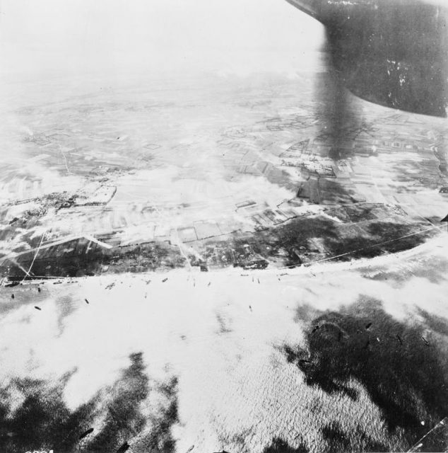 King Green and Jig beaches from the air during the 50th Division landings