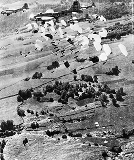 B-17 dropping supplies for the French resistance in 1944