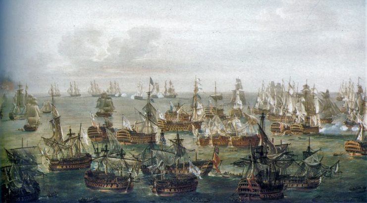 Painting of the Battle of Trafalgar