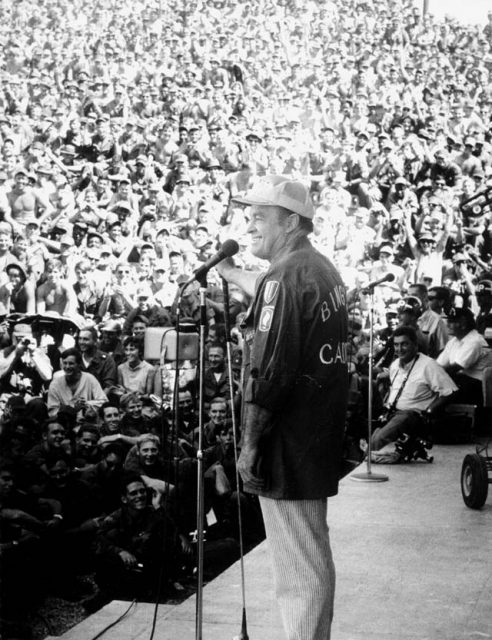 Bob at a USO show