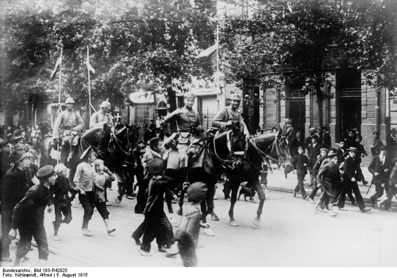 German Cavalry Entering Warsaw in August 1915
