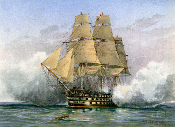 Painting of the HMS Victory at sea