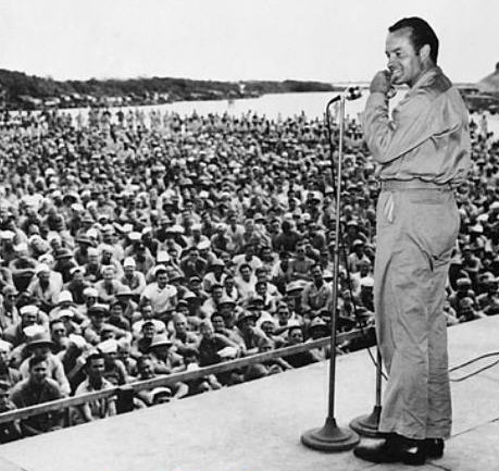 Bob Hope entertaining soldiers in 1944