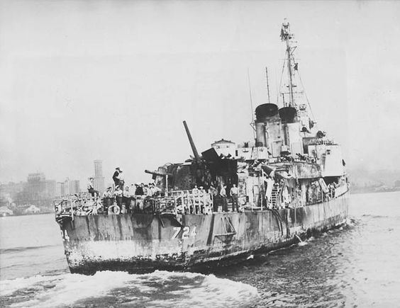 The badly damaged USS Laffey – “The Ship that Wouldn’t Die”