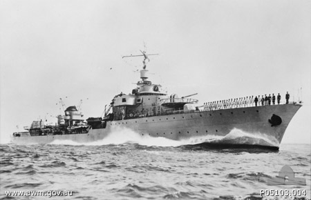 Le Triomphant, Free French Naval Forces destroyer which performed a partial evacuation of Nauru in February 1942