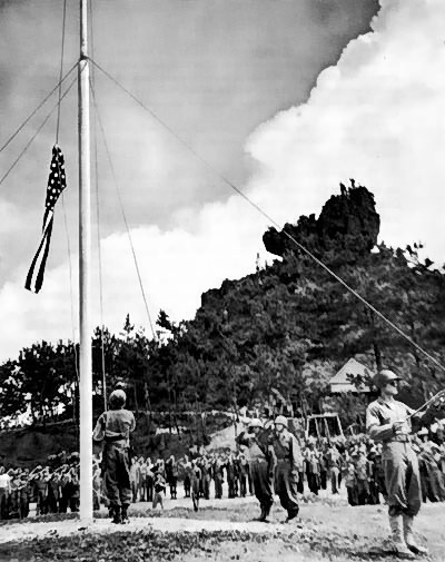Raising the flag on Okinawa