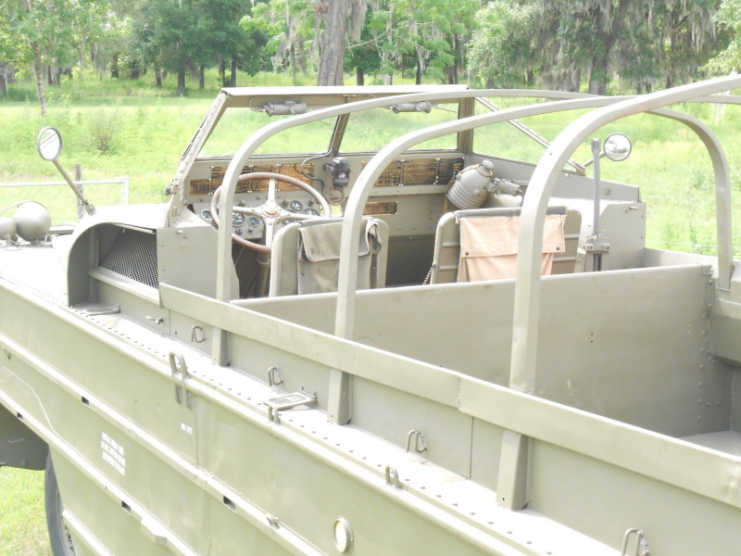 One-fourth of the DUKWs made had .50-caliber Browning heavy machine guns installed in a ring mount.