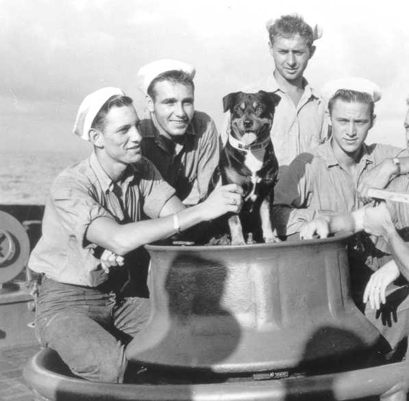 Sinbad with his crew, the U.S. Coast Guard’s most famous mascot. He have even a book about him.