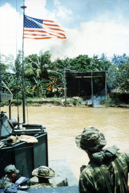 US Navy SEALs riding in a "Mike" boat