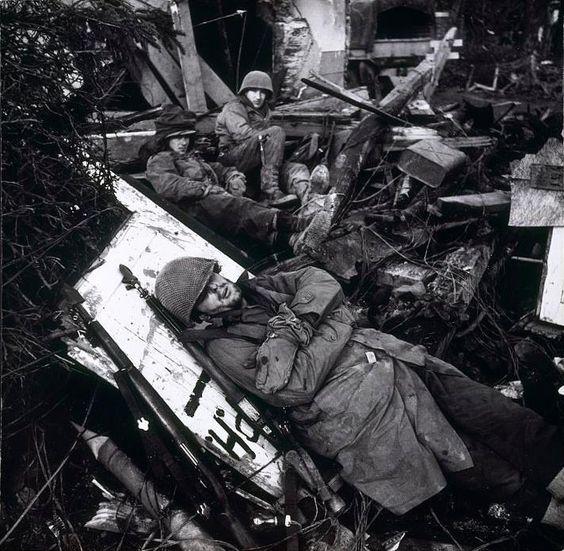 U.S. Troops Resting on the Siegfried Line