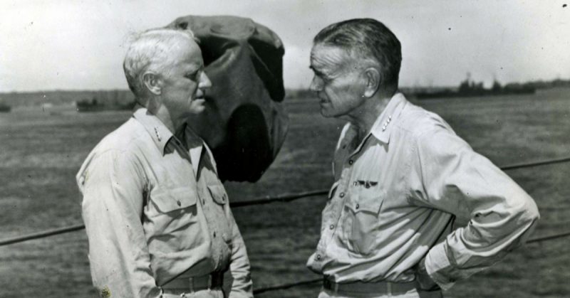 Admiral Chester W. Nimitz and Admiral William F. Halsey