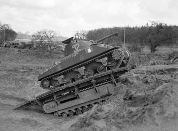 Churchill Ark (Armoured Ramp Carrier) and Sherman 52 “Spiteful”