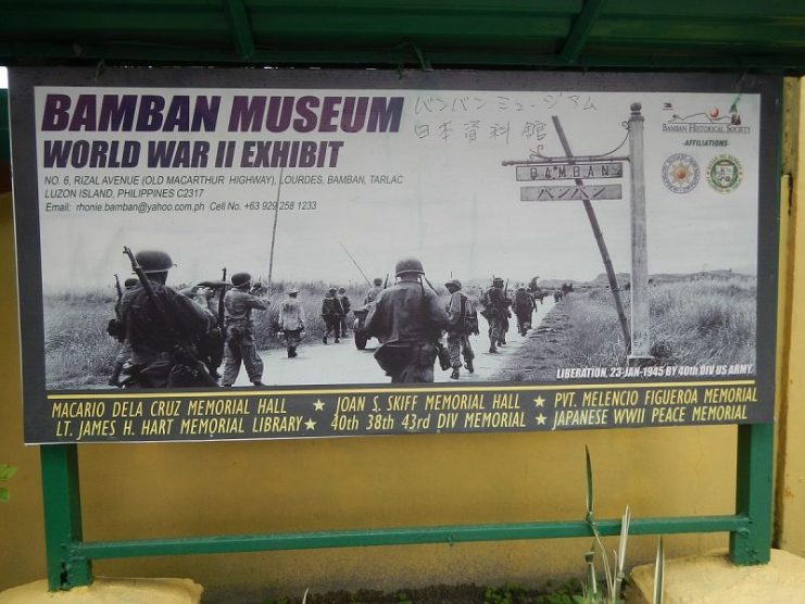 Bamban, Tarlac Museum, WWII Exhibit, No. 6 Rizal Avenue Old MacArthur Highway, Lourdes, Bamban, Tarlac. Photo: Judgefloro CC BY-SA 4.0