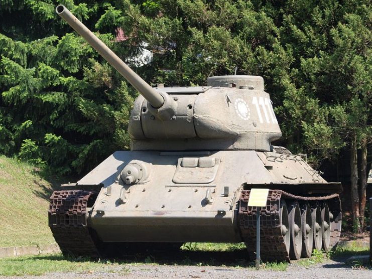 T-34 Tank in Poland at the Open Air Exhibition of the Armament of the Polish Armed Forces.