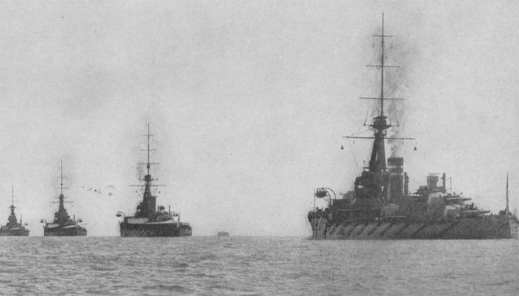 The 2nd Battle Squadron of the Grand Fleet in 1914.